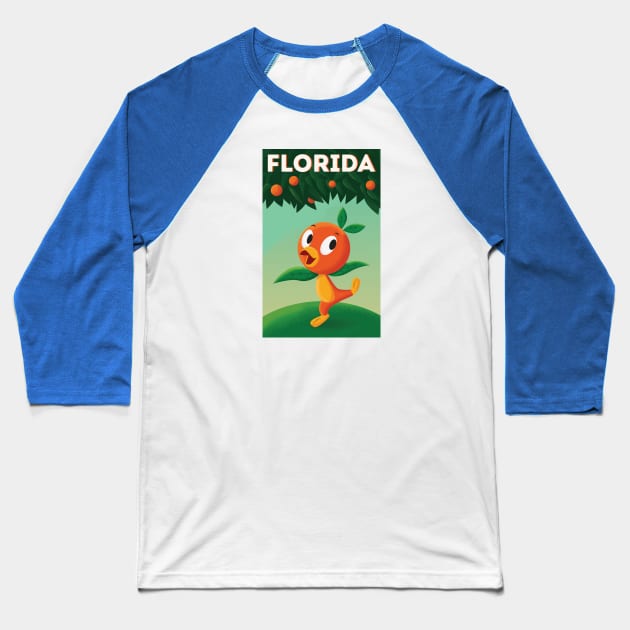 Florida Orange Bird - Orange Tree Baseball T-Shirt by The Dept. Of Citrus